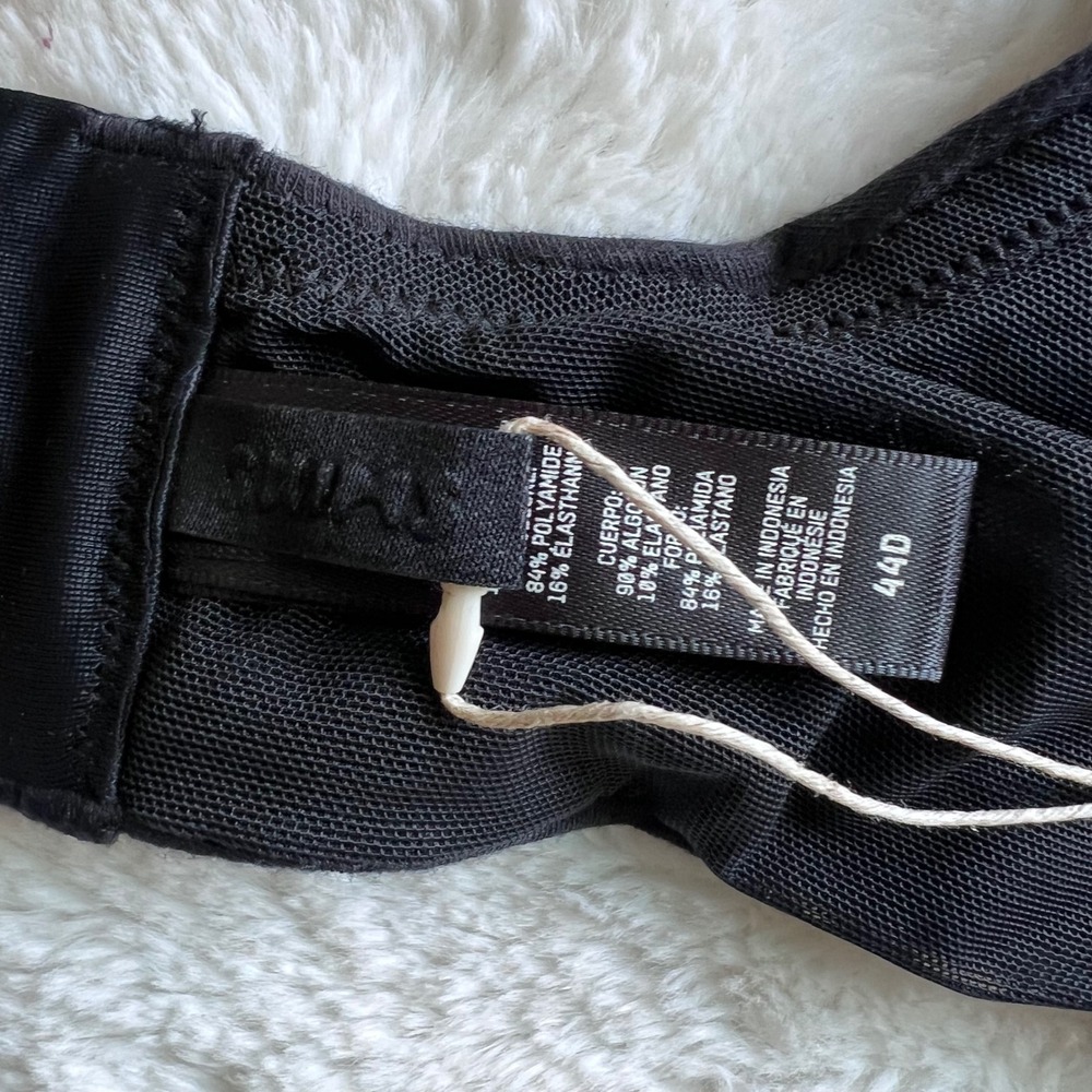 SKIMS Cotton Jersey Unlined Underwire Bra Soot Black Size 44D BR-UWR-0637 NEW - Picture 10 of 11